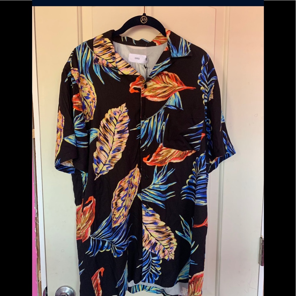 Onia Revere Collar Floral shirt